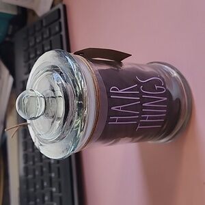 Rae Dunn Glass HAIR THINGS